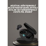 Kulaklık Dijital Göstergeli Bluetooth Bağlantılı Kablosuz Kulak İçi Mi