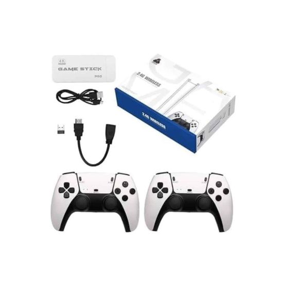 4K HD Görüntü Kaliteli Retro Game Stick 20000 Oyunlu Çift Kollu Beyaz 