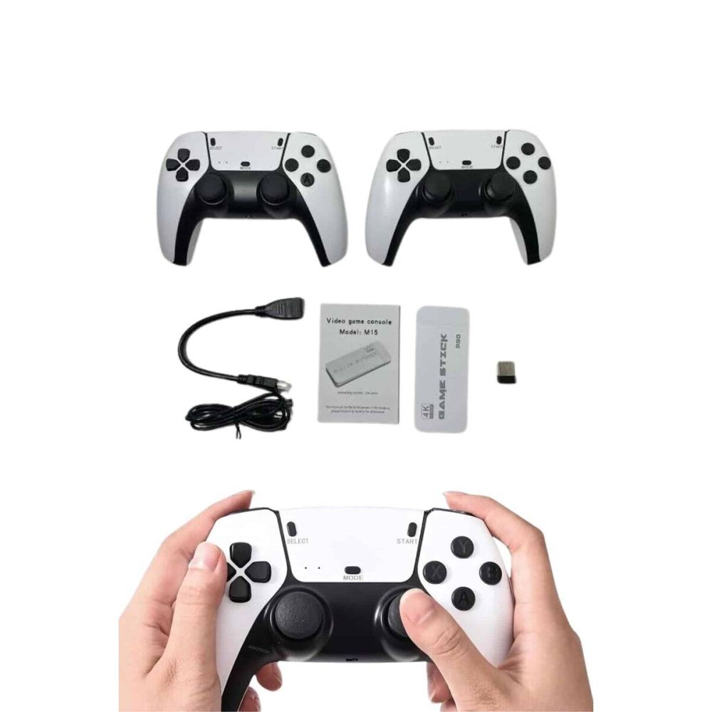 Game Stick 4K Retro Çift Kollu Atari Oyunlari +20000 Oyunlu Konsol Nos