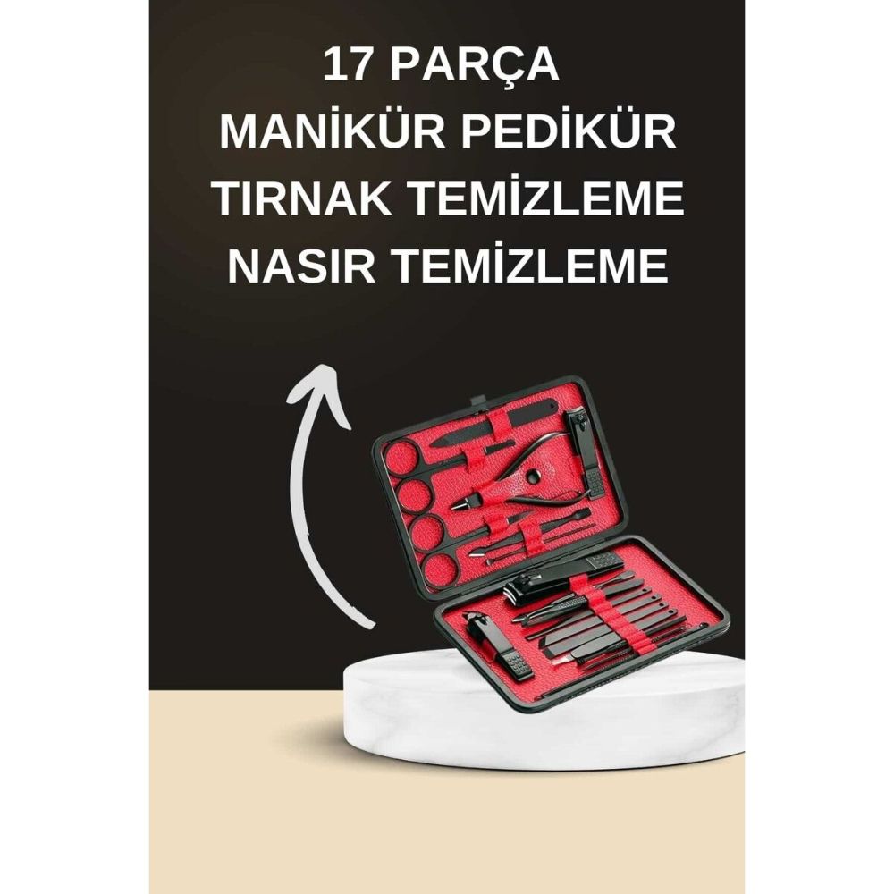 Elektrikli Manikür Pedikür Seti İkili Set 17 Parça Tırnak Bakımı Nasır