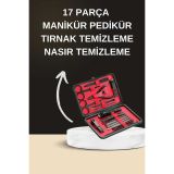 Elektrikli Manikür Pedikür Seti İkili Set 17 Parça Tırnak Bakımı Nasır