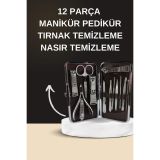 Elektrikli Manikür Pedikür Seti İkili Set 12 Parça Tırnak Bakımı Törpü