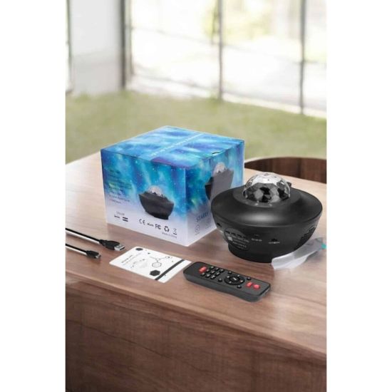 Projektör Yıldız Gece Lambası Disko Topu Bluetooth Bağlantılı Taşınabi