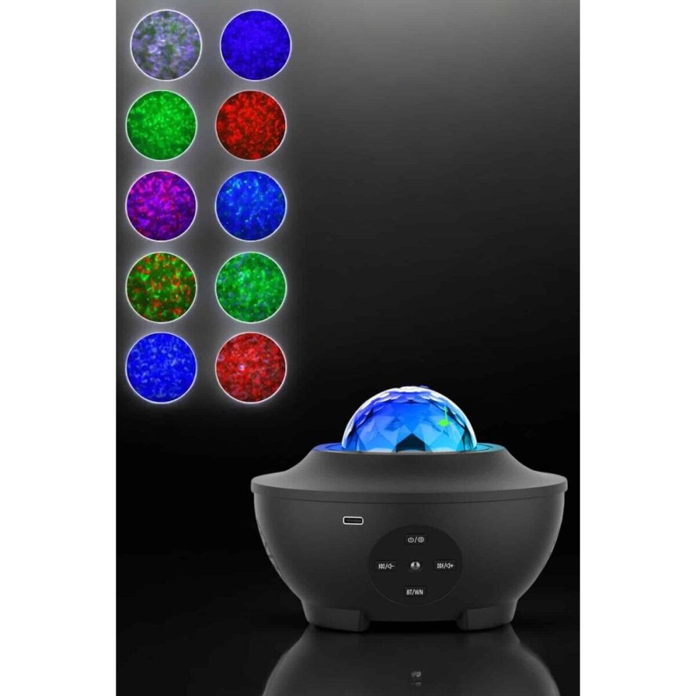 Projektör Yıldız Gece Lambası Disko Topu Bluetooth Bağlantılı Taşınabi
