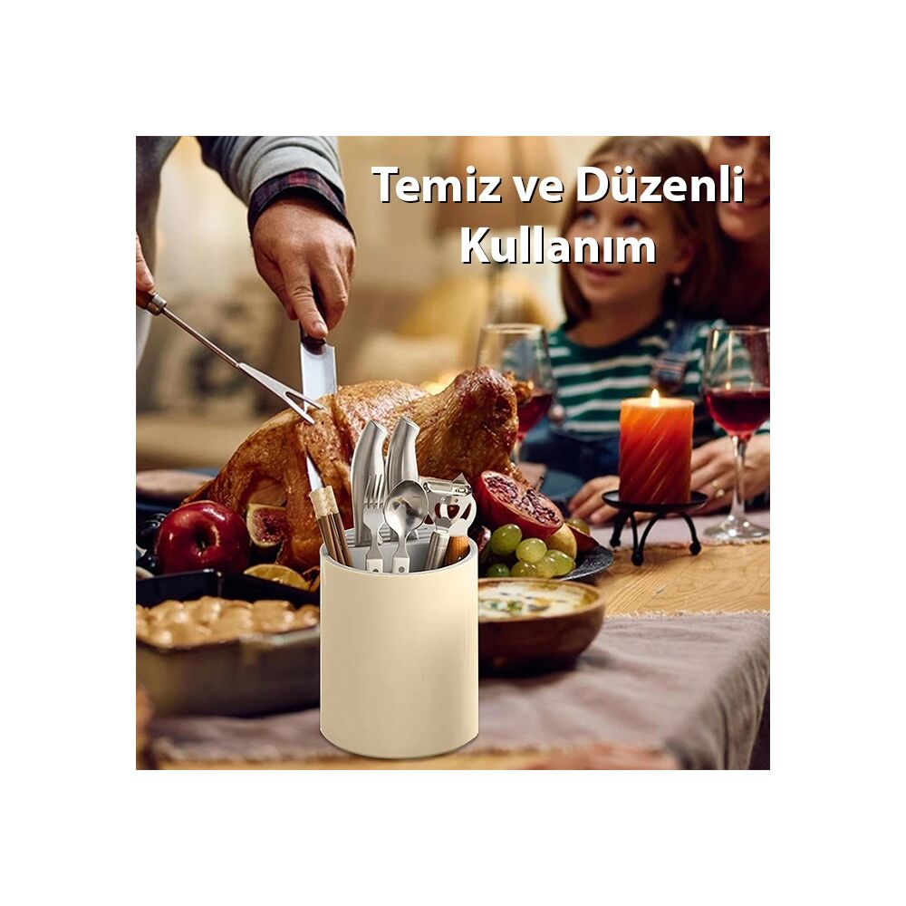 EZERE Çatal - Bıçak - Kaşık Saklama Ve Kurutma Kutusu Dönebilen Mutfak