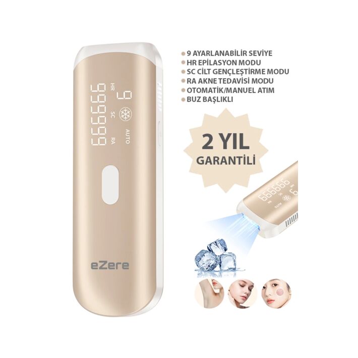 EZERE IPL Buz Lazer Epilasyon 999.999 Atim Otomatik/manuel Dokunmatik 