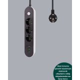 USB Yuvalı Anahtarlı Üçlü Priz 2 Metre Kablolu