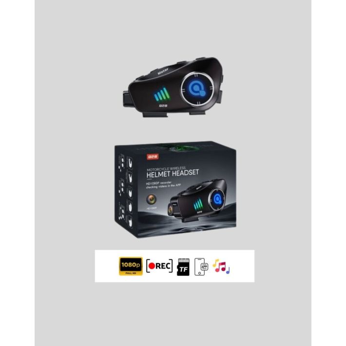 Q28 Kask Kulaklık 1080P HD Kamera – Bluetooth 5.3 Su Geçirmez Gürültü 