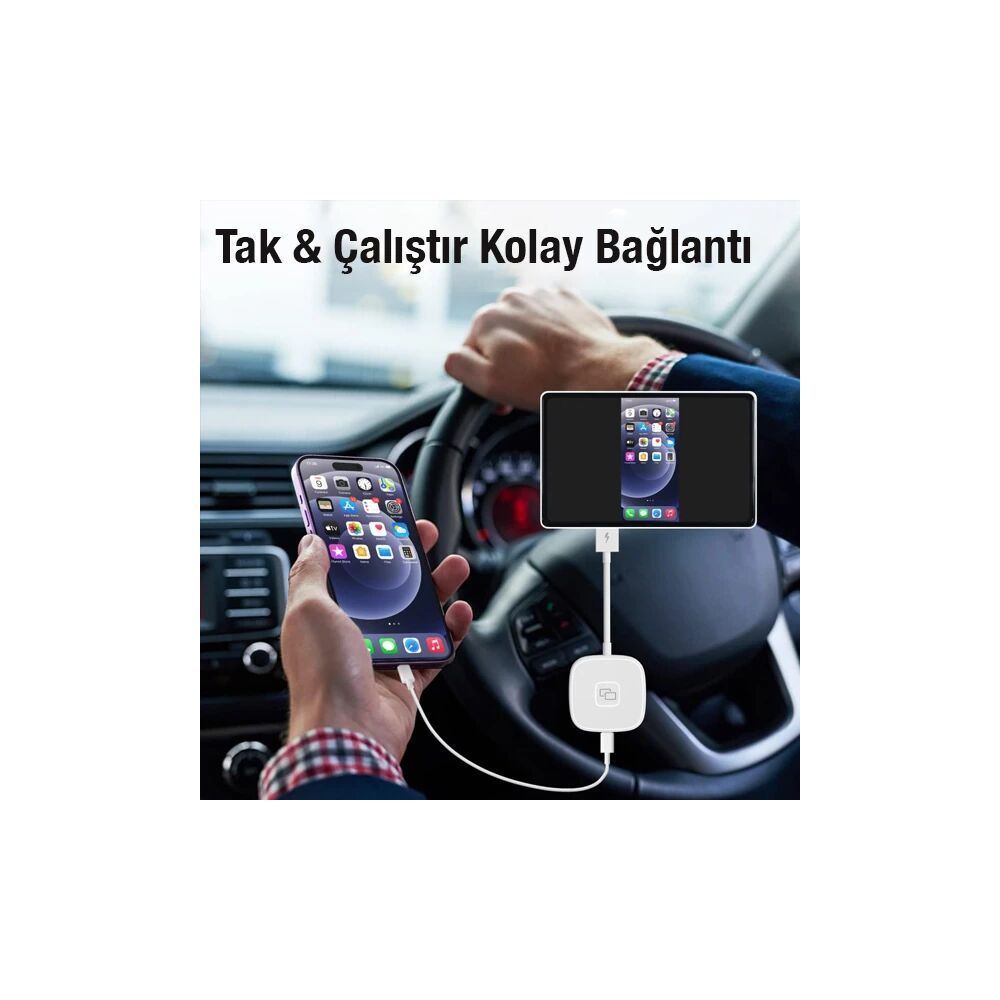 Apple iPhone USB+Lightning Carplay Mirror Adaptör Çevirici -Youtube Ne
