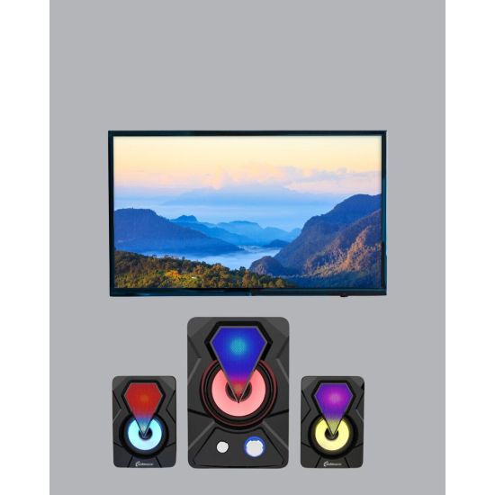2.1 USB Bağlantılı Oyun Hoparlörü Renkli LED Işıklı
