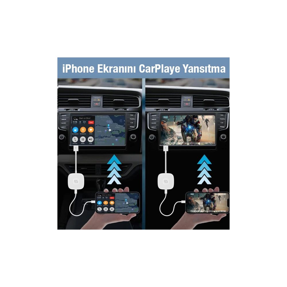 Apple iPhone USB+Lightning Carplay Mirror Adaptör Çevirici -Youtube Ne