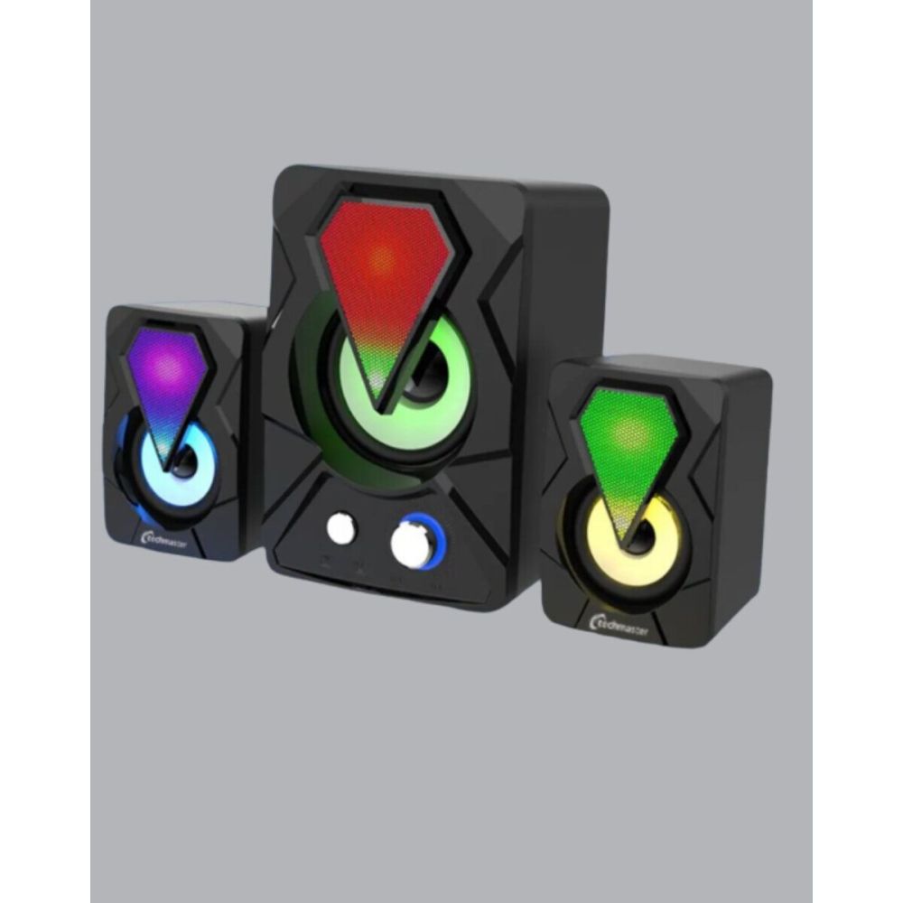 RGB LED Işıklı 2.1 USB Oyun Hoparlörü Derin Bas ve Net Ses