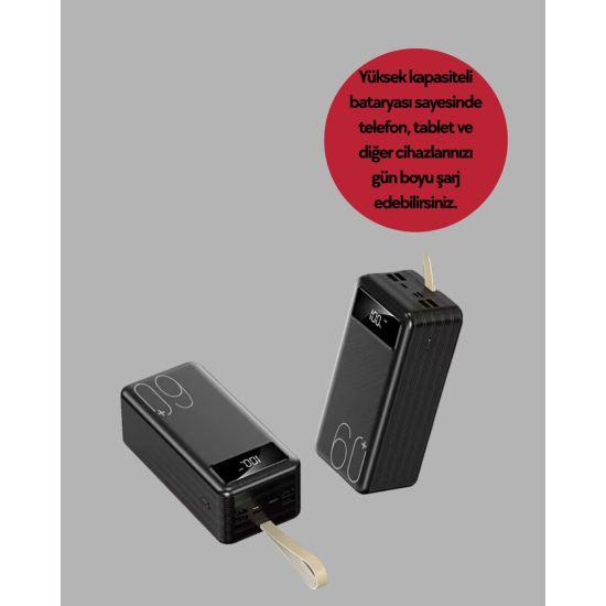 4 Çıkışlı Hızlı Şarj Destekli Powerbank