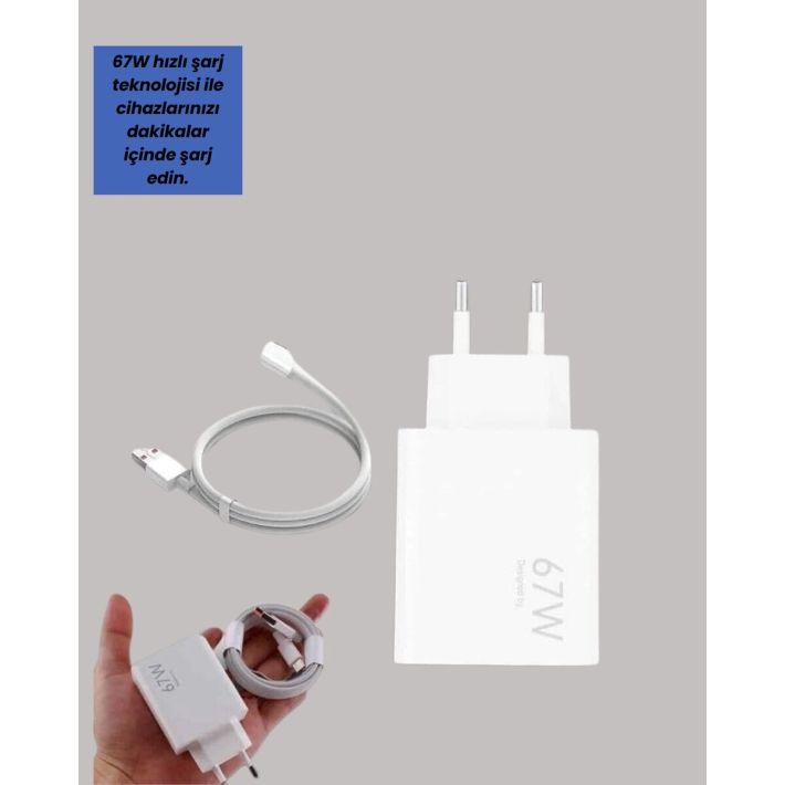 67W Hızlı Şarj Cihazı Yüksek Isı Dayanımlı Type-C Set