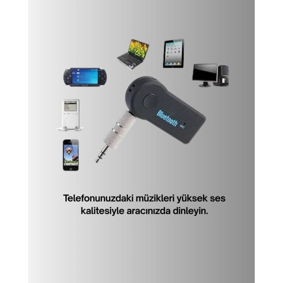 Araç İçi Bluetooth AUX Müzik ve Telefon Görüşmesi Adaptörü