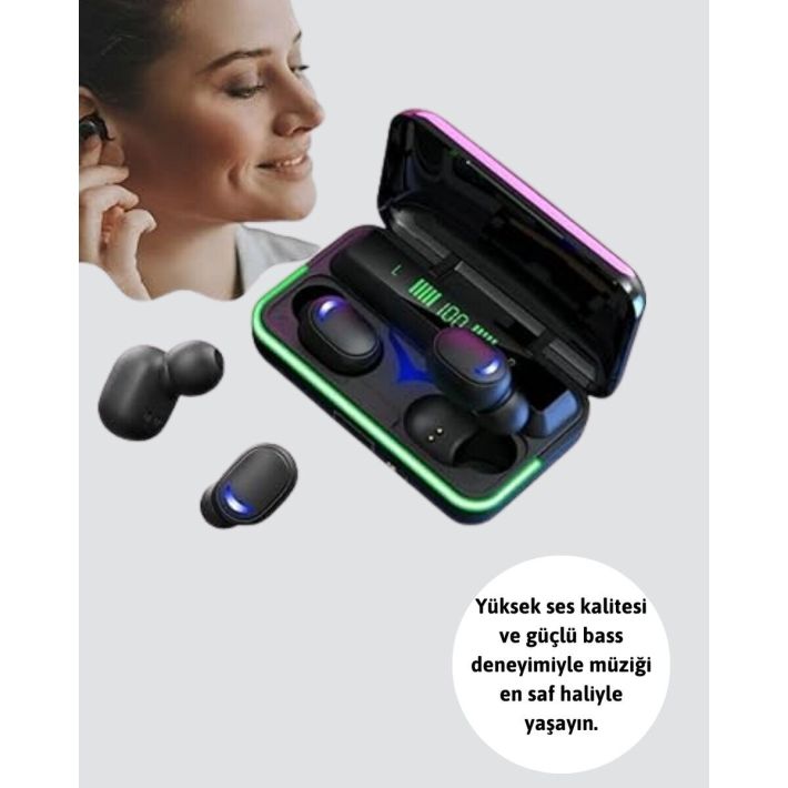 Su Geçirmez E10 Bluetooth Kulaklık Powerbank ve Gürültü Engelleme