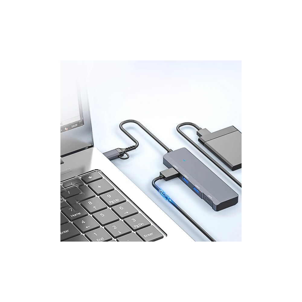 ALLY ADS-309D 4 Portlu USB+Type-C USB 3.0 Çoklayıcı Data HUB Adaptör