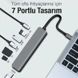 Ally 7in1 USB 3.1 HDMI 4K 30HZ 2K 1080P Type-C HUB Adaptör Dönüştürücü