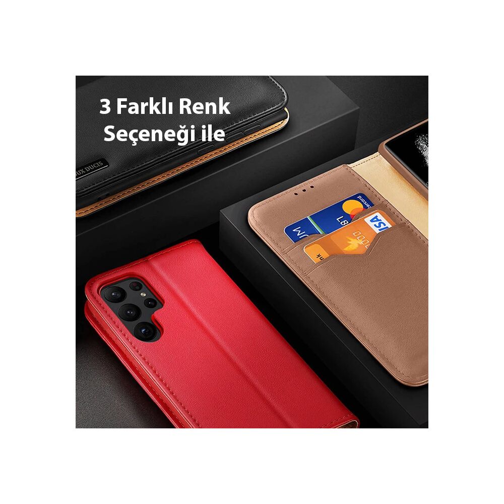 Dux Ducis SM Galaxy S23 Kılıf Mıknatıslı Cüzdanlı Deri Kılıf Hivo Seri
