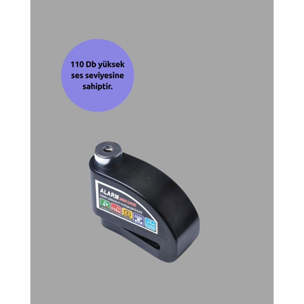 Çift Modlu 110dB Alarmlı Disk Kilidi Suya Dayanıklı
