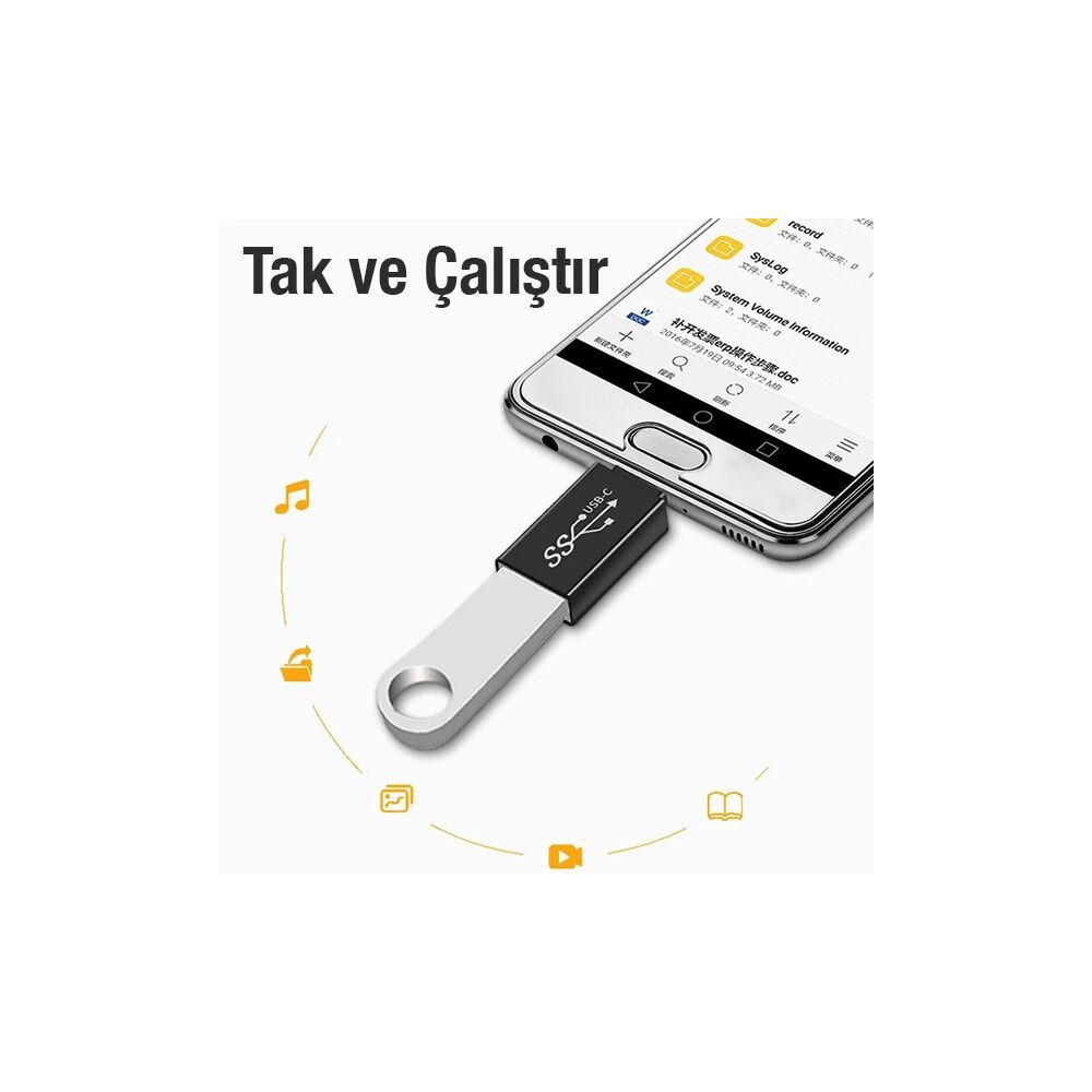 ALLY Dişi USB to Type-C OTG Çevirici Dönüştürücü Adaptör