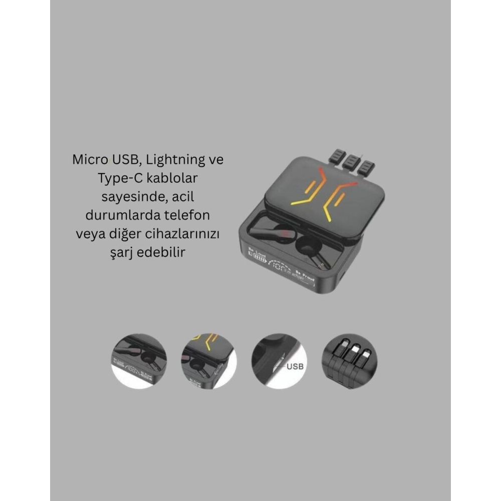Kablosuz Bluetooth 5.0 Kulaklık – 300mAh Şarj Kutusu