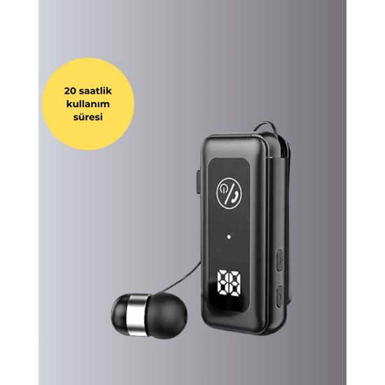 Bluetooth 5.2 Kablolu Makaralı Kulaklık | Dijital Ekran ve Titreşimli 