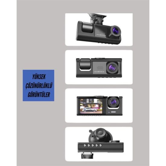 TA-01 1080P Ön 720P Arka ve İç Kamera Sistemli DVR