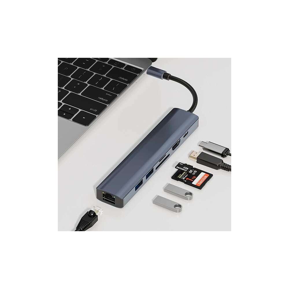 ALLY BYL-2303 7 IN 1 Type-c To USB + Type-c + Ethernet + Kart Okuyucu 