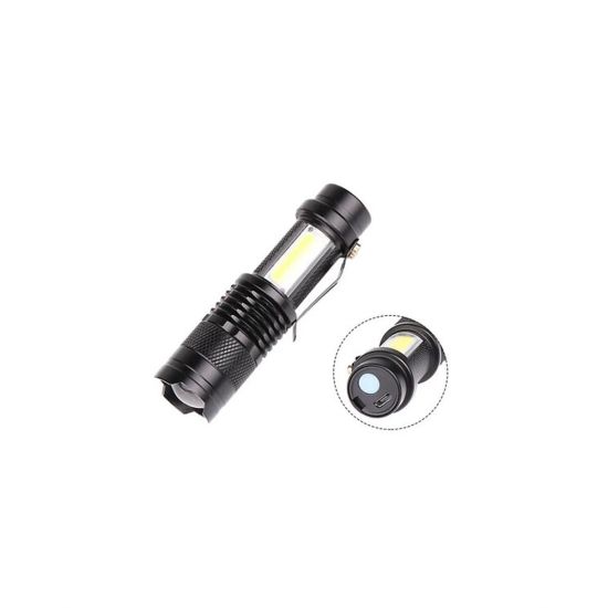 Şarjlı LED El Feneri - 14500 Pil Dahil 4 Işık Modu Mini Boy