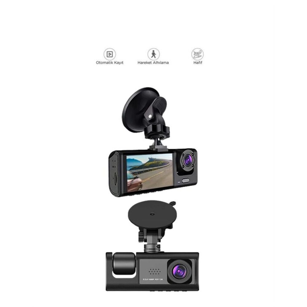 1. 3 Kameralı Full HD Araç Kamerası – Ön İç ve Arka Görüş ile %100 Kap