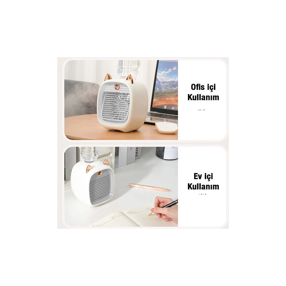 EZERE Hava Nemlendiricili Masaüstü Fan Taşınabilir Mini Klima Soğutucu