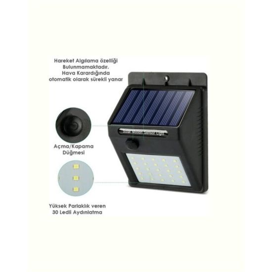 Solar Enerjili 20 LED Duvar Lambası | Hareket Sensörlü Su Geçirmez Kab