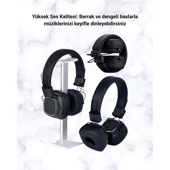 Bluetooth 5.3 Rainbow Işıklı Kulak Üstü Kablosuz Kulaklık