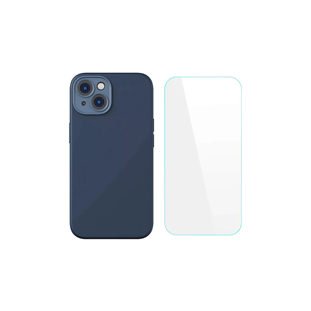 Baseus Liquid Silica Gel iPhone 14 6.1 Silikon Kılıf + Tempered Ekran 