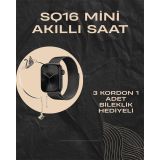 SQ-16 Mini Series 10 Akıllı Saat | Şık ve Hafif Tasarım 3 Kordon Seçen