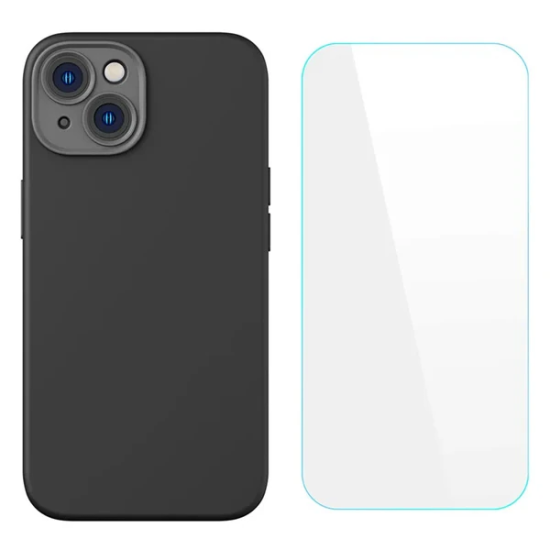 Baseus Liquid Silica Gel iPhone 14 6.1 Silikon Kılıf + Tempered Ekran 
