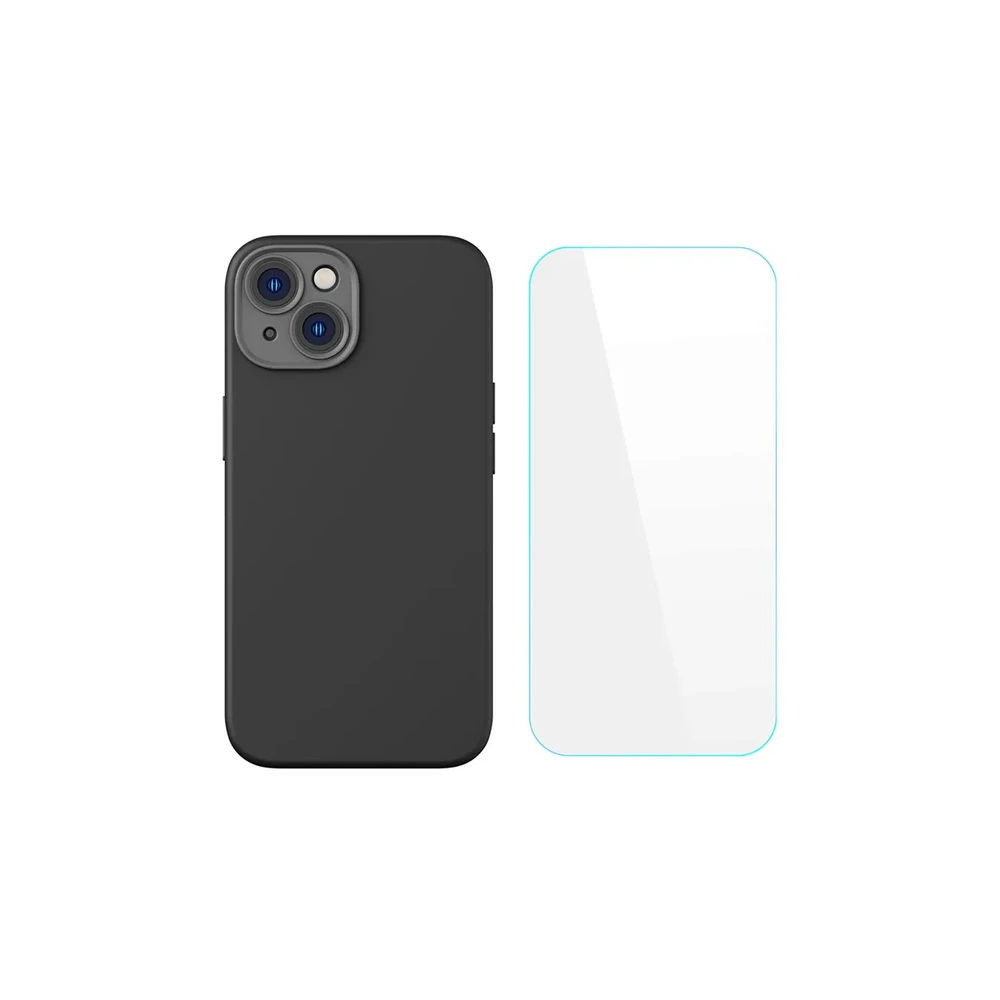 Baseus Liquid Silica Gel iPhone 14 6.1 Silikon Kılıf + Tempered Ekran 