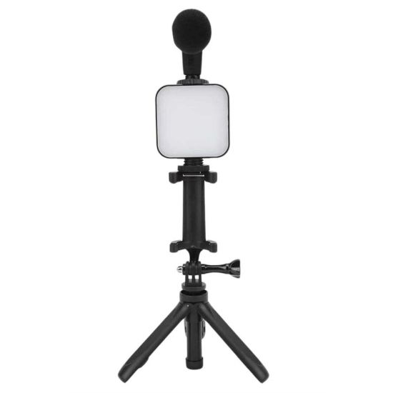 Telefon Tutucu Mini Mikrofonlu Tripod Vlog Çekim Video