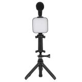 Telefon Tutucu Mini Mikrofonlu Tripod Vlog Çekim Video