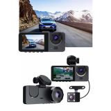 Gece Görüşlü DVR 3 Lensli Araç İçi Sürüş Kamerası Video Kaydedici
