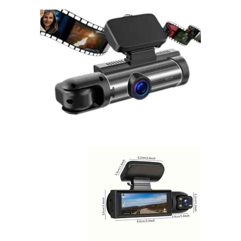 Araç İçi Full Hd Kamera Ön ve Arka Kameralı Ekranlı Araç Kamerası