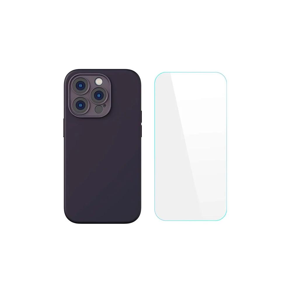 Baseus Liquid Silica iPhone 14 Pro Silikon Kılıf + Tempered Ekran Koru