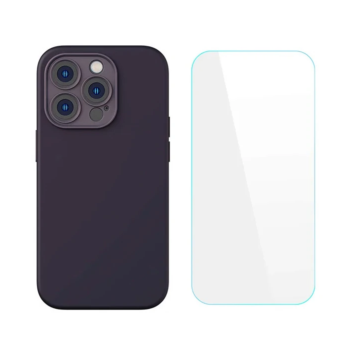 Baseus Liquid Silica iPhone 14 Pro Silikon Kılıf + Tempered Ekran Koru