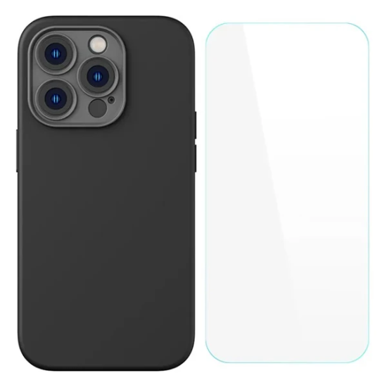 Baseus Liquid Silica iPhone 14 Pro Silikon Kılıf + Tempered Ekran Koru