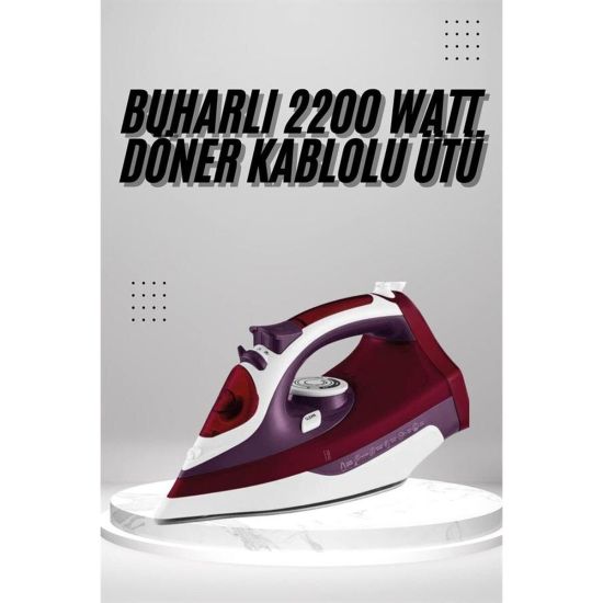 Seramik Tabanlı Kırmızı 2200 Watt Şok Buharlı Ütü