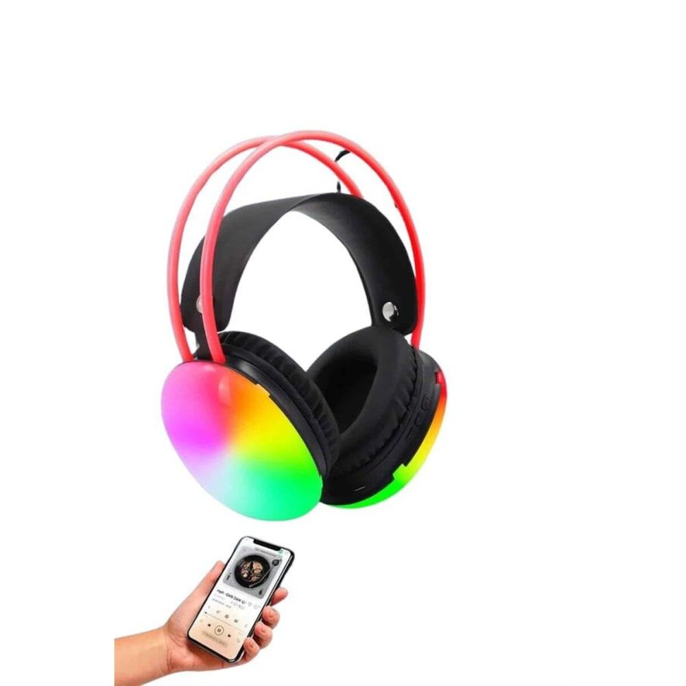Kablosuz Bluetooth Kulaklık RGB Işıklı Kulak Üstü 5.3 Bluetooth Bağlan