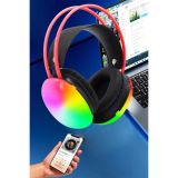 Kulak Üstü Kablosuz Bluetooth Kulaklık Unısex Renkli Işıklı Kulaklık