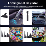 EZERE 16000pa Güçlü Portatif Taşınabilir Vakumlu Kablosuz Üflemeli Min
