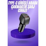 38W USB Type-C Girişli Oto Çakmaklık Araç İçi Hızlı Şarj Çakmaklık Şar